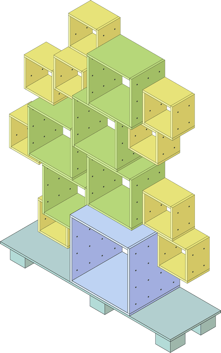 INDUSTRIAL DESIGN Cube Shelf 3D 710