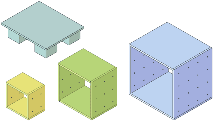 INDUSTRIAL DESIGN Cube Shelf parts 710